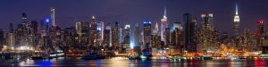 Skyscrapers of New York City, Manhattan West skyline illuminated